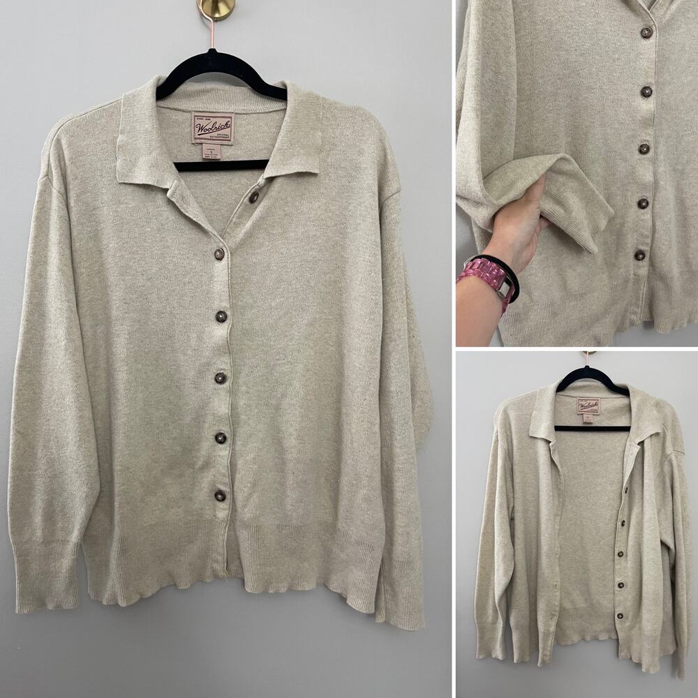Woolrich Vintage 100% Cotton Grandpa Minimalist Retro Shacket Cardian Sweater‎ S